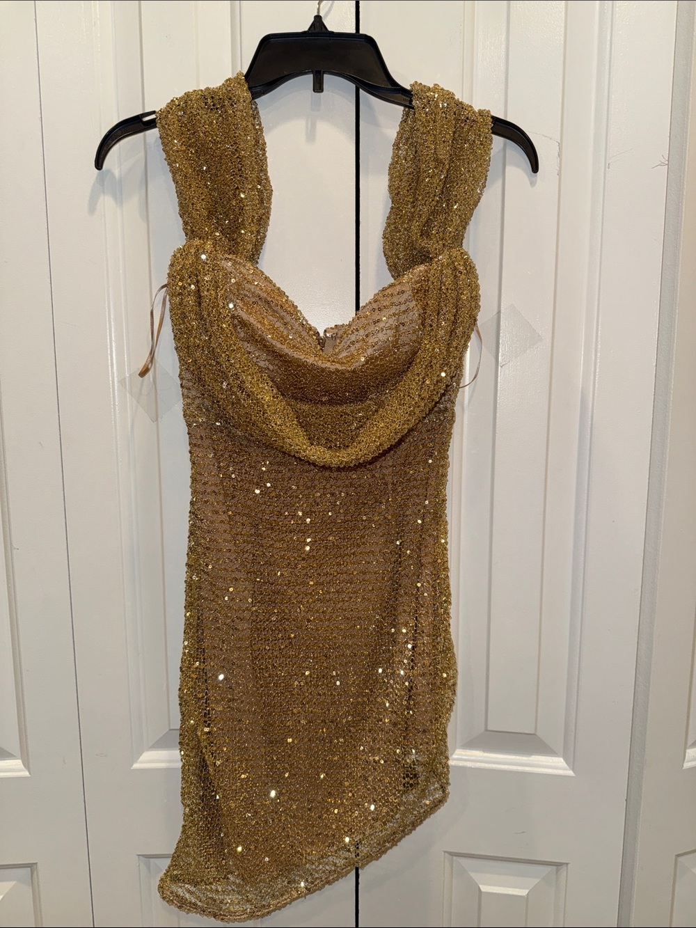 Fashion Nova Gold Sequin Mini Dress